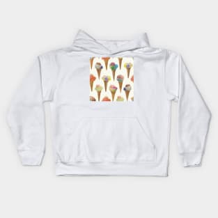 Gelato ice cream vanilla watercolor painted pattern Kids Hoodie